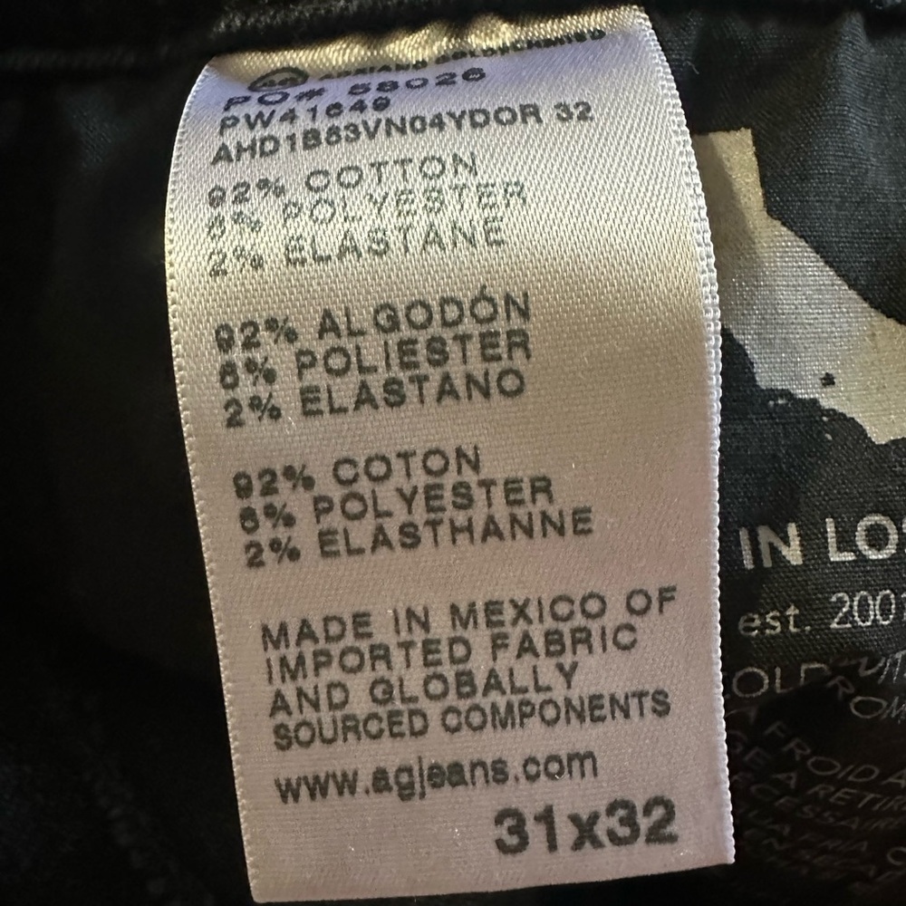AG Adriano Goldschmied Farrah Boot high rise Jeans Raw Hem size 31 X 32 black - Picture 5 of 9